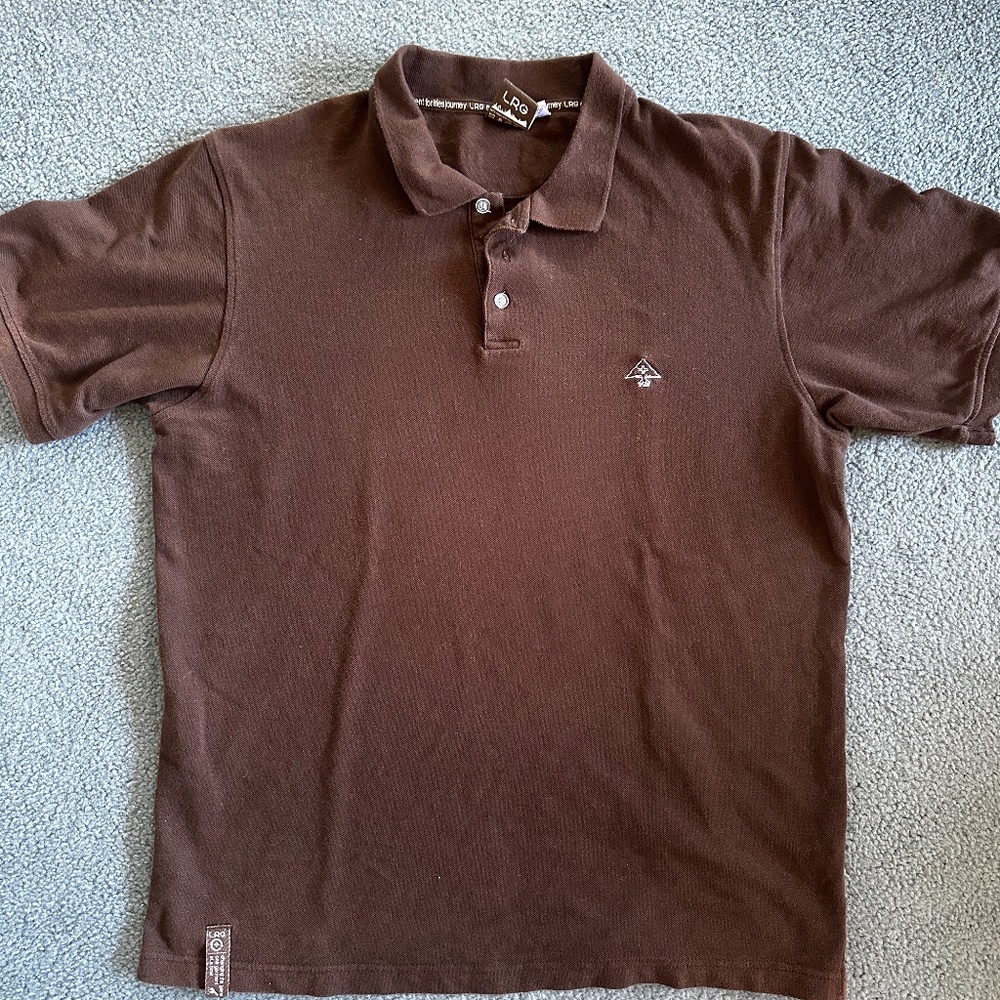Lrg vintage "Grass Roots" polo shirt - L - brown